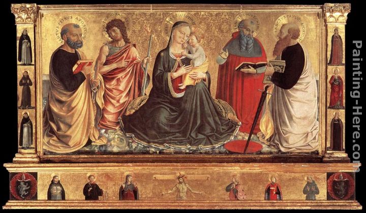 Madonna and Child with Sts John the Baptist, Peter, Jerome, and Paul painting - Benozzo di Lese di Sandro Gozzoli Madonna and Child with Sts John the Baptist, Peter, Jerome, and Paul art painting